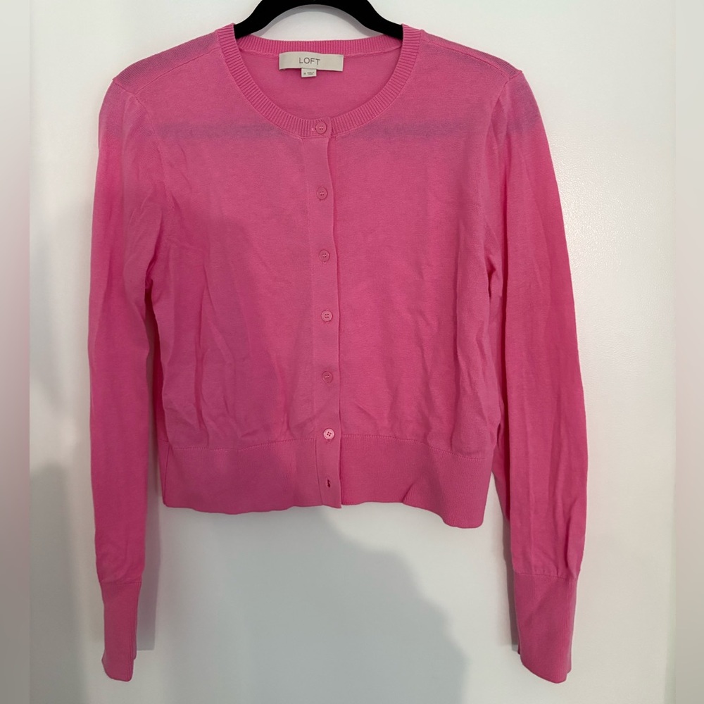 LOFT Pink Lightweight Cardigan